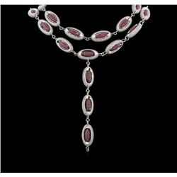 10.00ctw Ruby and Diamond Necklace - 10KT White Gold