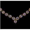 Image 2 : 14KT Yellow Gold 24.95ctw Tanzanite and Diamond Necklace