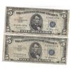 Image 1 : 1953 $5 Silver Certificate Currency Lot of 2