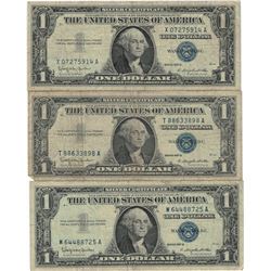 1957 $1 Silver Certificate Currency Lot of 3