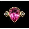 Image 1 : 9.86cts Pink Zircon and Mystic Topaz Ring - 14KT Yellow Gold