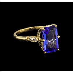 4.15ct Tanzanite and Diamond Ring - 14KT Yellow Gold