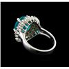 Image 2 : 4.64ct Paraiba Tourmaline and Diamond Ring - 14KT White Gold
