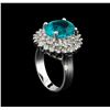 Image 3 : 4.64ct Paraiba Tourmaline and Diamond Ring - 14KT White Gold