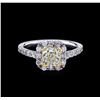 Image 2 : 1.54ctw Fancy Light Yellow Diamond Ring - 14KT Two-Tone Gold