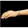 Image 4 : 16.65ctw Tanzanite and Diamond Bracelet - 14KT White Gold