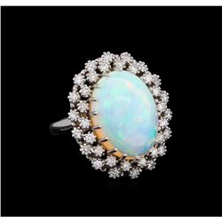 9.92ct Opal and Diamond Ring - 14KT White Gold