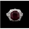 Image 2 : 10.85ct Ruby and Diamond Ring - 14KT White Gold