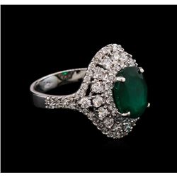 2.65ct Emerald and Diamond Ring - 14KT White Gold