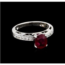 1.59ct Ruby and Diamond Ring - 18KT White Gold