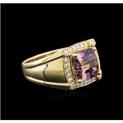 14KT Yellow Gold 4.51ct Ametrine and Diamond Ring