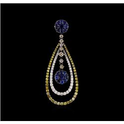 1.07ctw Sapphire and Diamond Pendant - 18KT White Gold