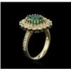 Image 3 : 14KT Yellow Gold 3.11ct Emerald and Diamond Ring