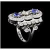 Image 3 : 0.84ctw Tanzanite and Diamond Ring - 14KT White Gold