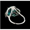 Image 2 : 6.90ct Paraiba Tourmaline, Sapphire and Diamond Ring - 14KT White Gold
