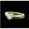 Image 1 : 14KT Two-Tone Gold 0.50ct Diamond Solitaire Ring