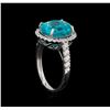Image 4 : 5.15ct Apatite and Diamond Ring - 14KT White Gold