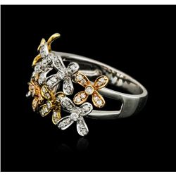 18KT Tri-Color Gold 0.53ctw Diamond Ring