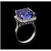 Image 3 : 14KT White Gold 12.95ct GIA Certified Tanzanite and Diamond Ring