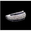 Image 1 : 14KT White Gold 1.15ctw Blue Sapphire and Diamond Ring