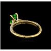 Image 3 : 1.13ct Tsavorite and Diamond Ring - 14KT Yellow Gold