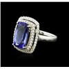 Image 1 : 14KT Two-Tone Gold 8.08ct Tanzanite and Diamond Ring