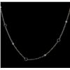 Image 2 : 2.20ctw Blue Sapphire and Diamond Necklace - 18KT White Gold