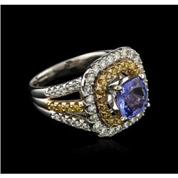 14KT Two-Tone Gold 2.43ct Tanzanite and Diamond Ring