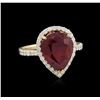 Image 1 : 5.73ct Ruby and Diamond Ring - 14KT Yellow Gold