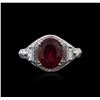 Image 1 : 18KT White Gold 3.02ct Ruby and Diamond Ring