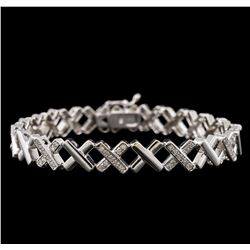 14KT White Gold 1.07ctw Diamond Bracelet