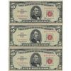 Image 1 : 1963 $5 Red Seal Bill Lot of 3