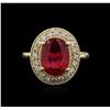 Image 2 : 14KT Yellow Gold 4.07ct Ruby and Diamond Ring