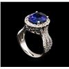 Image 4 : 5.06ct Tanzanite and Diamond Ring - 14KT White Gold