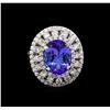 Image 2 : 5.12ct Tanzanite and Diamond Ring - 14KT White Gold