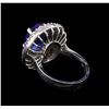Image 3 : 5.12ct Tanzanite and Diamond Ring - 14KT White Gold