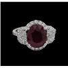 Image 2 : 5.00ct Ruby and Diamond Ring - 14KT White Gold