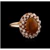 Image 1 : 3.18ct Opal and Diamond Ring - 14KT Rose Gold