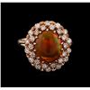 Image 2 : 3.18ct Opal and Diamond Ring - 14KT Rose Gold