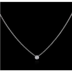 14KT White Gold 0.09ct Diamond Solitaire Necklace