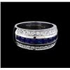 Image 2 : 1.50ctw Sapphire and Diamond Ring - 18KT White Gold