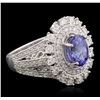 Image 1 : 14KT White Gold 2.20ct Tanzanite and Diamond Ring