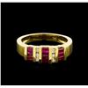 Image 2 : 1.38ctw Ruby and Diamond Ring - 14KT Yellow Gold