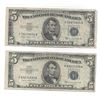 Image 1 : 1953 $5 Silver Certificate Currency Lot of 2