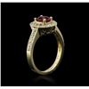 Image 3 : 14KT Yellow Gold 0.82ct Ruby and Diamond Ring