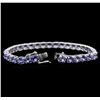 Image 3 : 14.70ctw Tanzanite Bracelet - 14KT White Gold