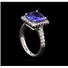 Image 4 : 3.77ct Tanzanite and Diamond Ring - 14KT White Gold