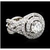 Image 1 : 14KT White Gold GIA Certified 3.01ctw Diamond Ring