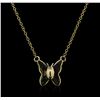 Image 1 : 14KT Yellow Gold 0.03ct Diamond Butterfly Necklace