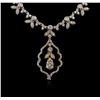 Image 1 : 3.48ctw Diamond Necklace - 14KT White and Rose Gold